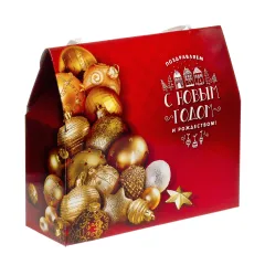 Сладкий новогодний подарок Золотые шары 800 грамм премиум