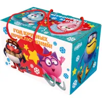 Сладкий новогодний подарок Посылка Смешарики 900 грамм премиум
